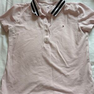 Tommy Hilfiger Light Pink Polo Tee with Navy Logo